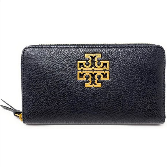 Tory Burch Handbags - Tory Burch Britten Black Zip Continental Wallet